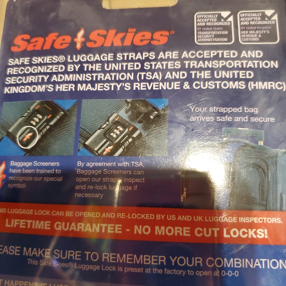 NWT Safe Skies locking  luggage strap